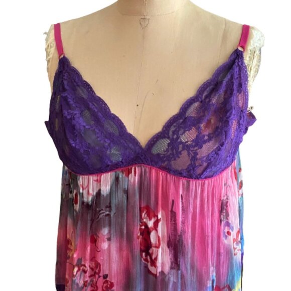 Y2K Philosophy di Alberta Ferretti silk & lace baby doll lingerie dress - Picture 3 of 14